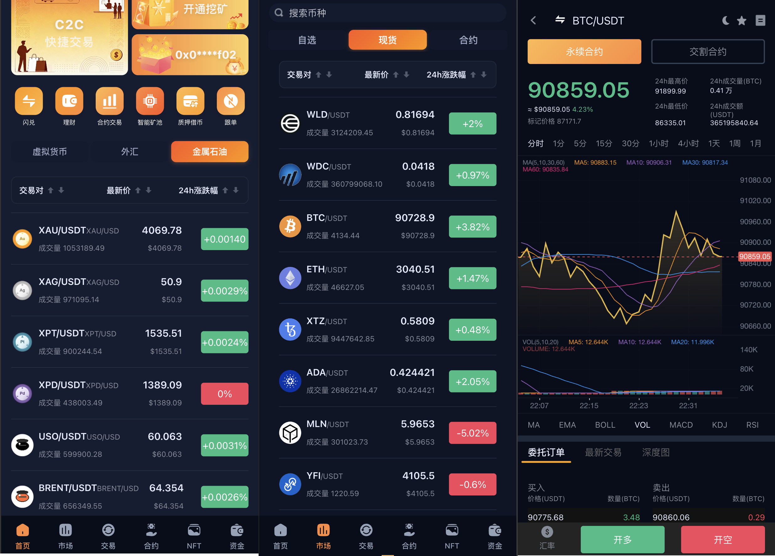 多语言交易所源码/区块链交易所源码/支持Dapp登陆/秒/币币